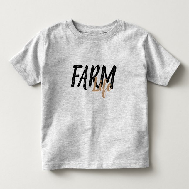 rustic chic FARM LIFE in script | Toddler T-Shirt (Front)