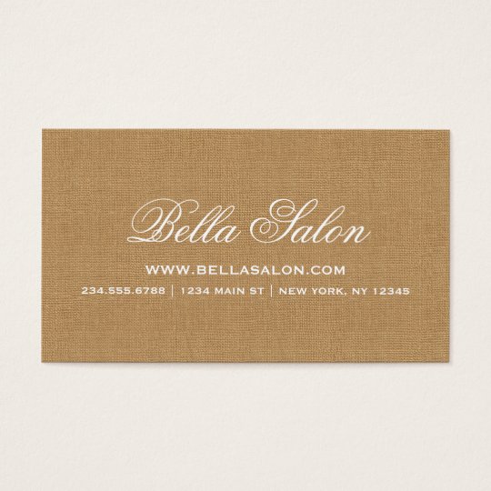 Rustic Chic Faux Burlap Business Card
