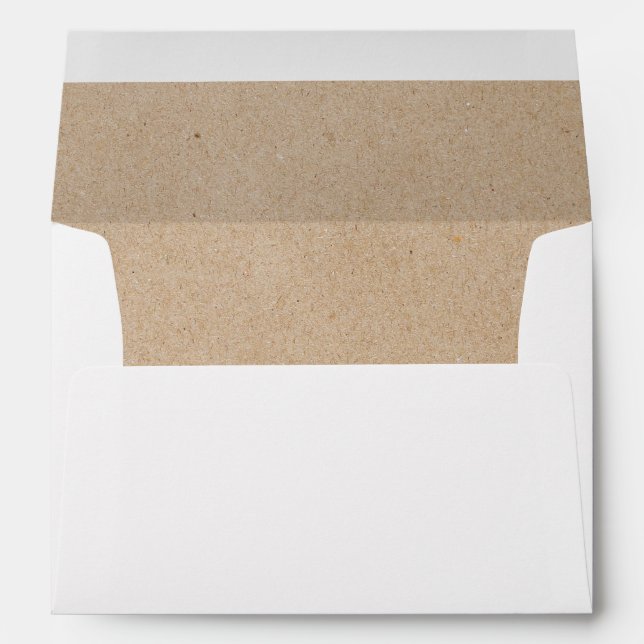 Rustic Chic Faux Kraft Lined Wedding Invitation Envelopes (Back (Bottom))