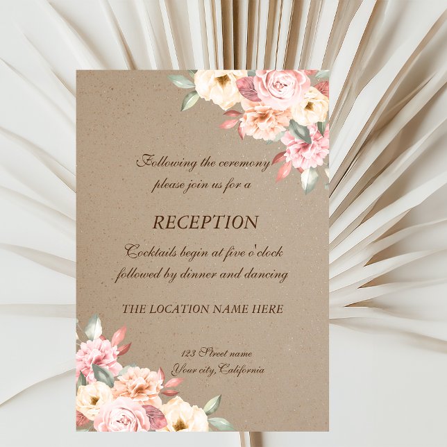 Rustic Chic Floral Wedding Reception Invitation (Creator Uploaded)