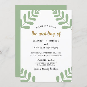 Rustic Chic Floral Wedding Sage Green Country Invitation