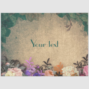 Rustic chic, french country, floral pattern,trendy tissue paper