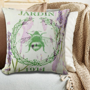 rustic chic french country lavender vintage bee cushion