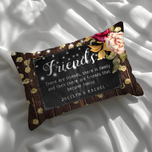 Rustic Chic 'Friends' Quote Personalised Decorative Cushion