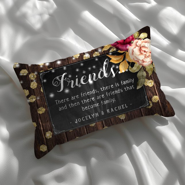 Rustic Chic 'Friends' Quote Personalised Decorative Cushion (Creator Uploaded)