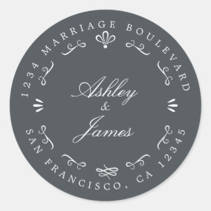 Rustic Chic Future Mr Mrs Wedding Return Address Classic Round Sticker