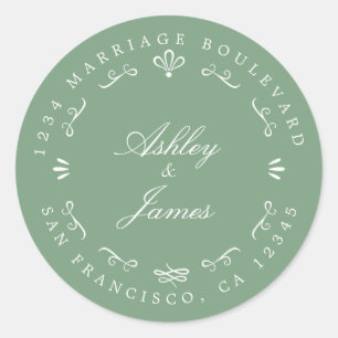 Rustic Chic Future Mr Mrs Wedding Return Address Classic Round Sticker