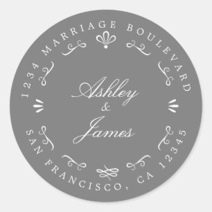Rustic Chic Future Mr Mrs Wedding Return Address Classic Round Sticker