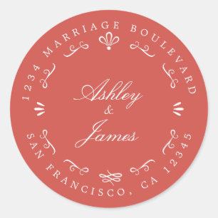 Rustic Chic Future Mr Mrs Wedding Return Address Classic Round Sticker
