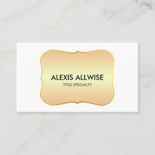 Rustic Chic Golden Gradient on White Business Card
