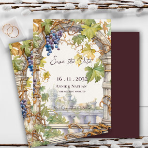 Rustic Chic Grapevine-Inspired  Winery Wedding  Save The Date