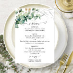 Rustic Chic Greenery Wedding Menu Card<br><div class="desc">A simple chic greenery watercolor wedding menu card for the plate. Easy to personalise with your details. CUSTOMIZATION: If you need design customisation,  please contact me through chat; if you need information about your order,  shipping options,  etc.,  please contact Zazzle support directly.</div>