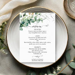Rustic Chic Greenery Wedding Menu Card<br><div class="desc">Get ready to be mesmerised by our breathtaking greenery wedding suite! Featuring exquisite illustrations of eucalyptus leaves and complemented by striking elegant calligraphy, this suite is the ultimate finishing touch for your enchanting garden-themed wedding. If you're looking for something extra or have a special request in mind, don’t hesitate to...</div>