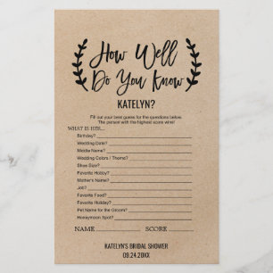 Rustic Chic How Well Do You Know The Bride Game