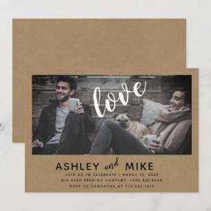 Rustic Chic Kraft Photo Engagement Party Invite