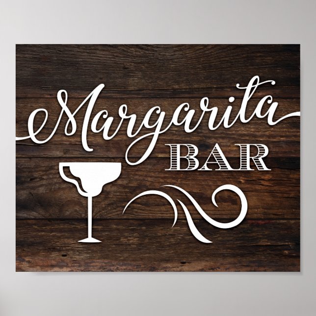 Rustic Chic MARGARITA BAR Sign Print (Front)