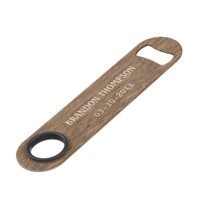 Rustic Chic Medium Taupe Brown Wood Grain Pattern (Front Angled)