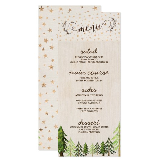 Rustic Chic Menu Cards for a Forest Wedding