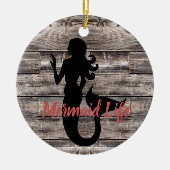 rustic chic MERMAID design style | Ceramic Tree Decoration (Front)