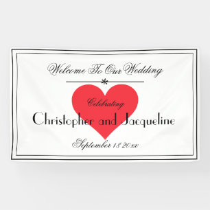 Rustic Chic Names Script Modern Wedding Welcome Banner
