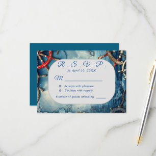 Rustic Chic Nautical Wedding RSVP Card