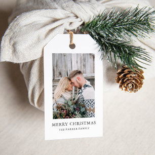 Rustic Chic Photo Christmas Holiday Gift Tags