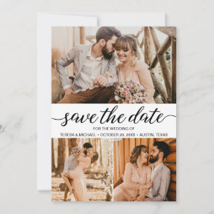 Rustic Chic Photo Grid Wedding  Invitation