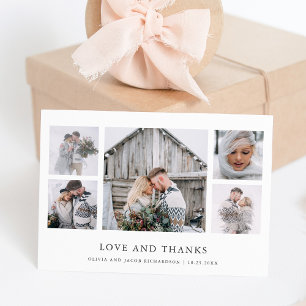 Rustic Chic   Photo Grid Wedding Thank You Card