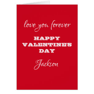 Rustic Chic Script Name Red Valentines Day Card