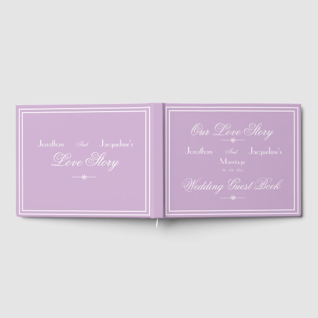 Rustic, Chic Script, Names Keepsake Mauve Wedding Guest Book (Full)