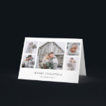 Rustic Chic | Simple Minimal Christmas Photo Grid Holiday Card<br><div class="desc">This elegant,  rustic style Christmas card features a five photo collage with a simple white background and classic,  dark grey text. The perfect minimalist look for your holiday greetings!</div>