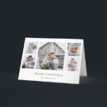 Rustic Chic | Simple Minimal Christmas Photo Grid Holiday Card<br><div class="desc">This elegant,  rustic style Christmas card features a five photo collage with a simple white background and classic,  dark grey text. The perfect minimalist look for your holiday greetings!</div>