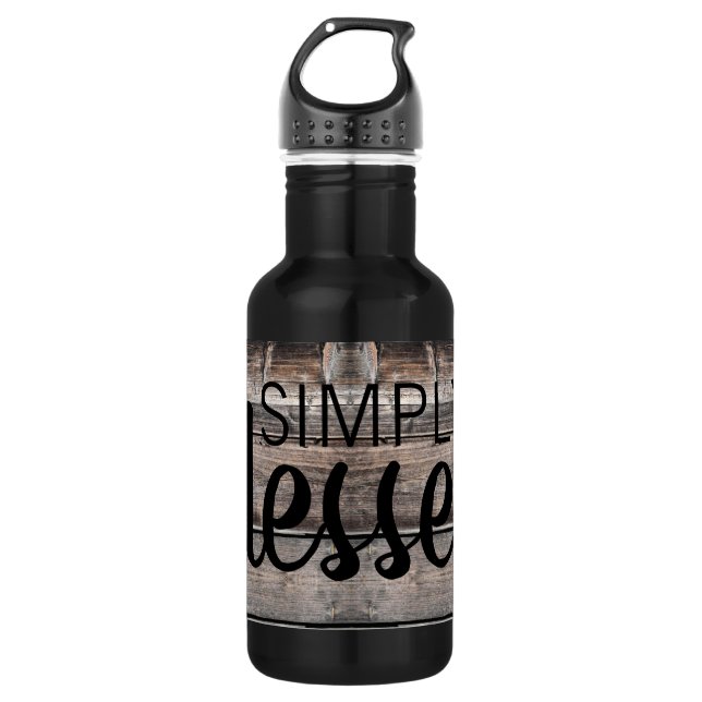 rustic chic SIMPLY BLESSED in script | 532 Ml Water Bottle (Front)