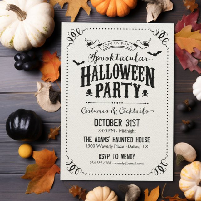 Rustic Chic Spooktacular Halloween Party Invitation (Creator Uploaded)