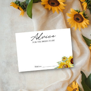 Rustic Chic Sunflower Bridal Shower Advice Card