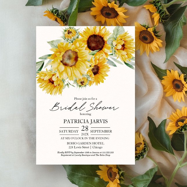 Rustic Chic Sunflower Bridal Shower Invitation (Creator Uploaded)