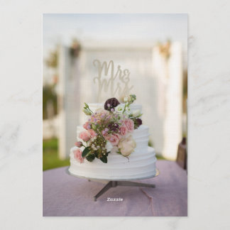 Rustic Chic Tiered Cake Mr. & Mrs. Topper Wedding  Invitation
