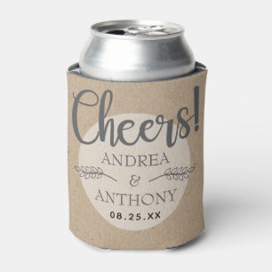Rustic Chic Wedding Can Cooler