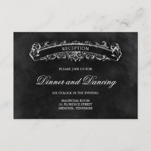 Rustic Chic Wedding Reception Card - Black