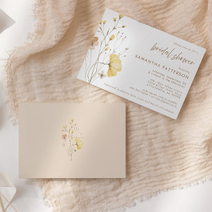 Rustic Chic Wildflower Floral Bridal Shower Invitation
