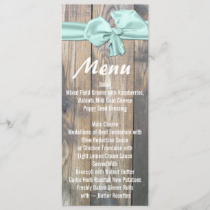 Rustic Chic Wood Fence Skinny Wedding Table Menu
