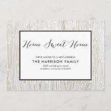 Rustic Chic Wood Sweet Home Moving Announcement