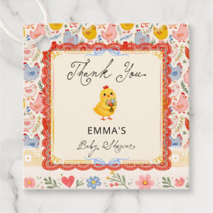 Rustic Chicken Baby Shower Thank You Favour Tags