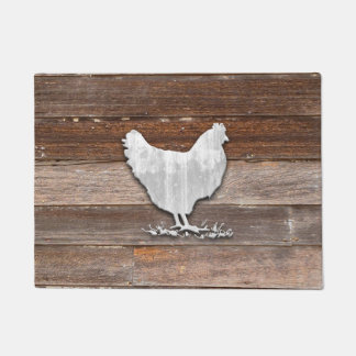 Rustic Chicken (Brown Boards) Doormat
