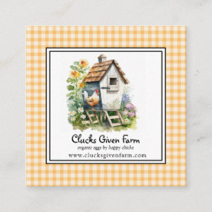 Rustic Chicken Coop Farm Fresh Eggs  Square Business Card