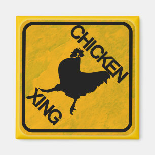 Rustic Chicken Crossing Sign Magnet