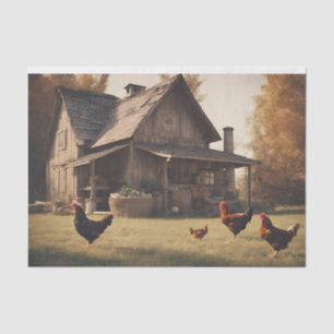Rustic Chicken Decoupage 10lbs Tissue Paper