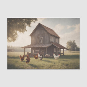 Rustic Chicken Decoupage 10lbs Tissue Paper