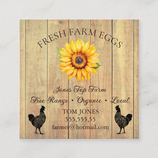 Rustic Chicken Egg Farmer Business Card | Poultry  (Front)