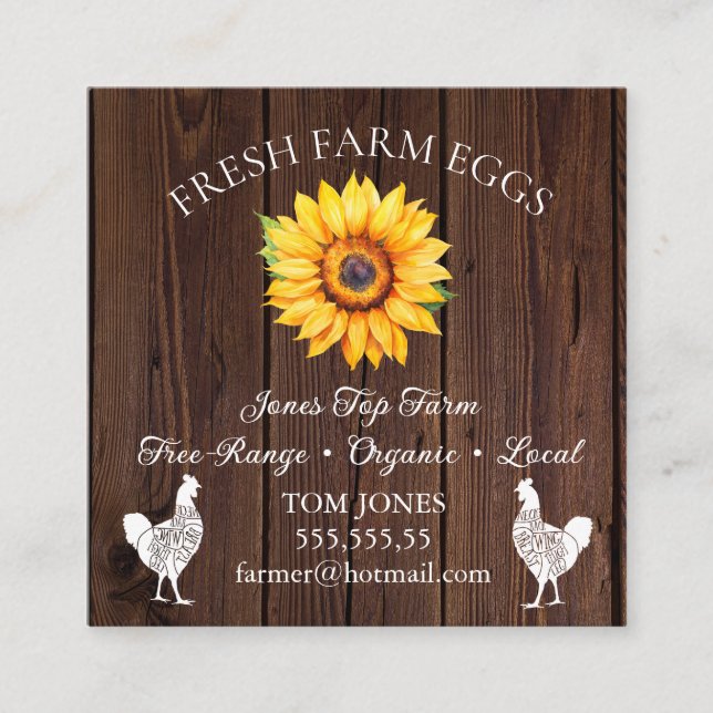 Rustic Chicken Egg Farmer Business Card | Poultry  (Front)